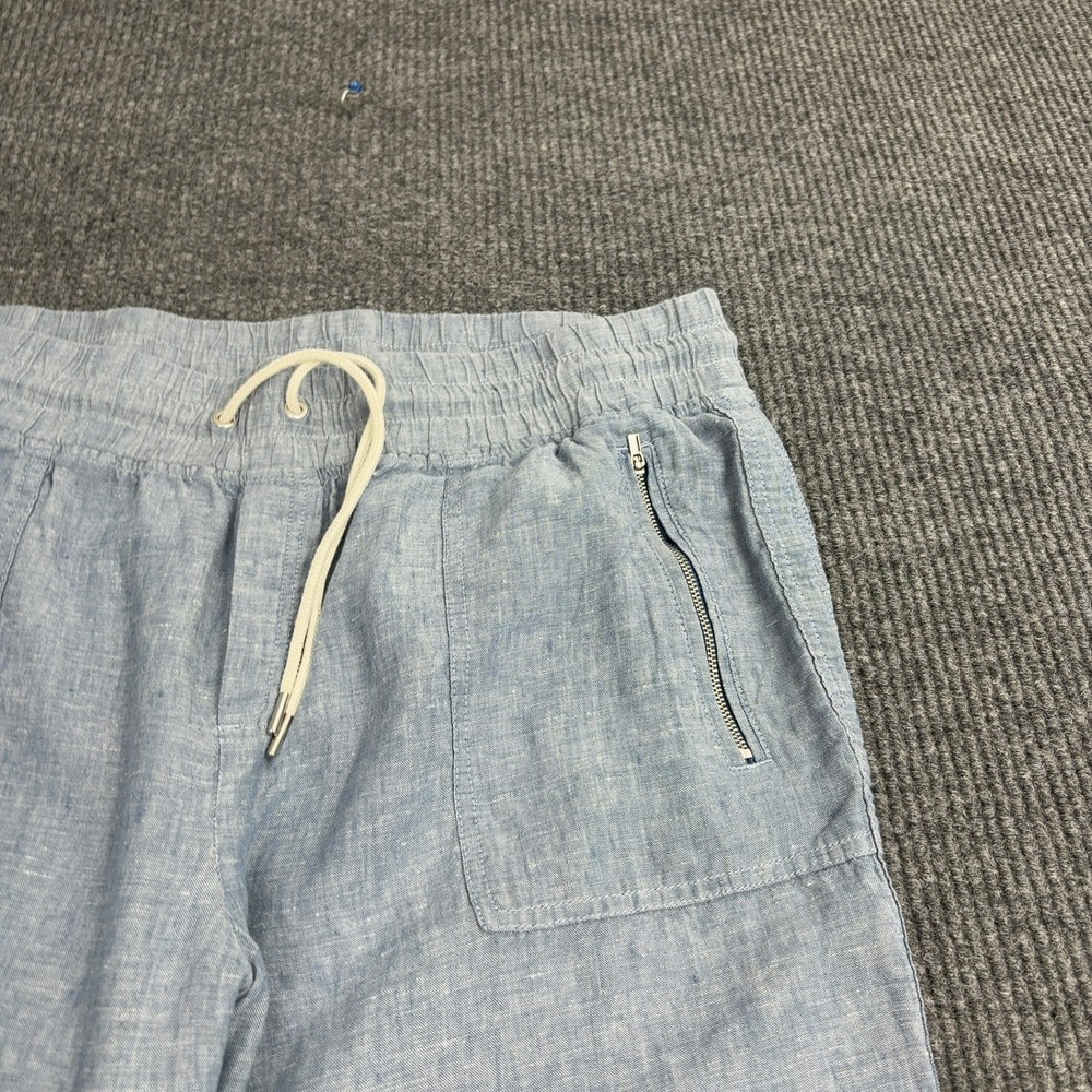 Athleta Cabo Linen Jogger Womens 18 Blue Linen Lightweight Drawstring Casual - Picture 2 of 6